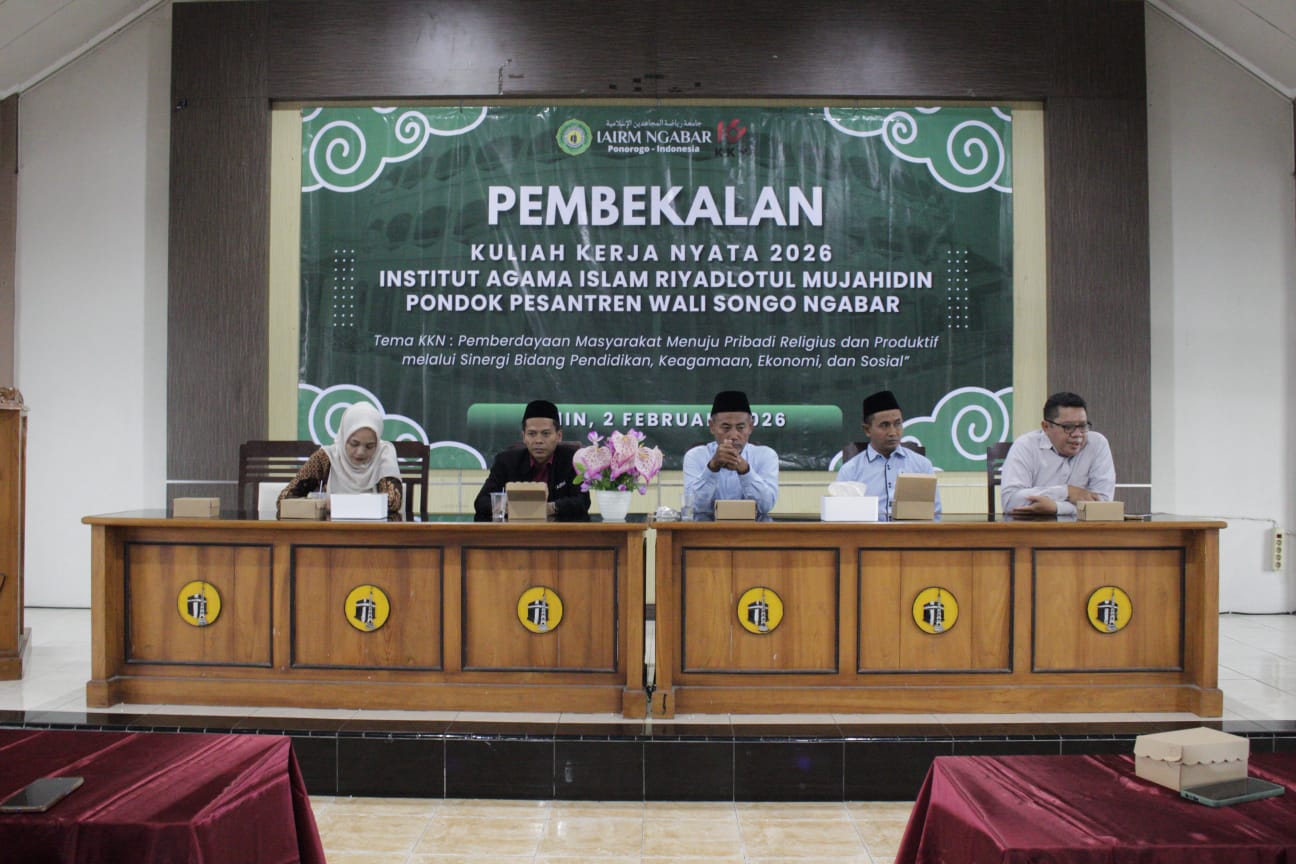 Pembekalan KKN Institut Agama Islam Riyadlotul Mujahidin (IAIRM) Ngabar Ponorogo Tahun 2026 Pembekalan KKN Institut Agama Islam Riyadlotul Mujahidin (IAIRM) Ngabar Ponorogo Tahun 2026