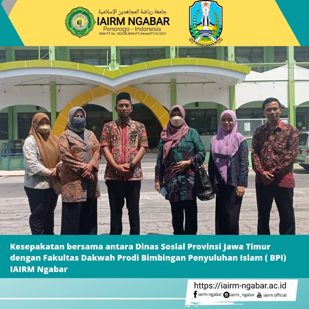 Penandatanganan Kesepakatan Bersama IAIRM Ngabar dan Dinas Sosial Provinsi Jawa Timur dalam Penyelenggaraan Tri Dharma Perguruan Tinggi Penandatanganan Kesepakatan Bersama IAIRM Ngabar dan Dinas Sosial Provinsi Jawa Timur dalam Penyelenggaraan Tri Dharma Perguruan Tinggi
